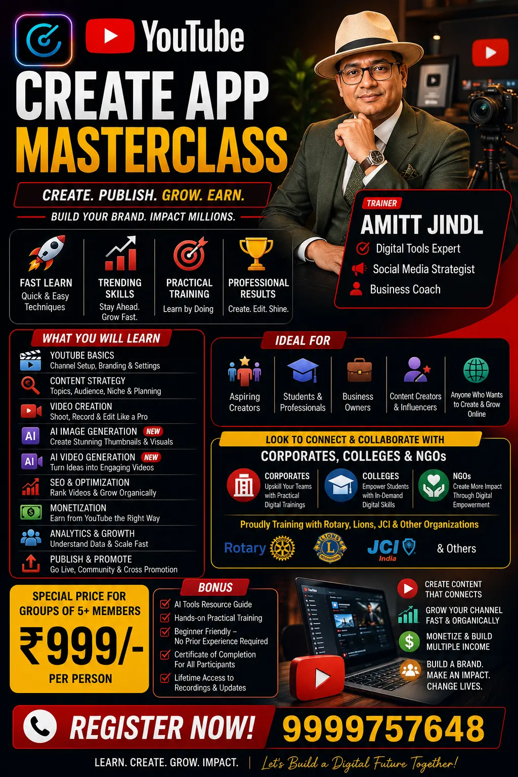 YouTube Create masterclass poster