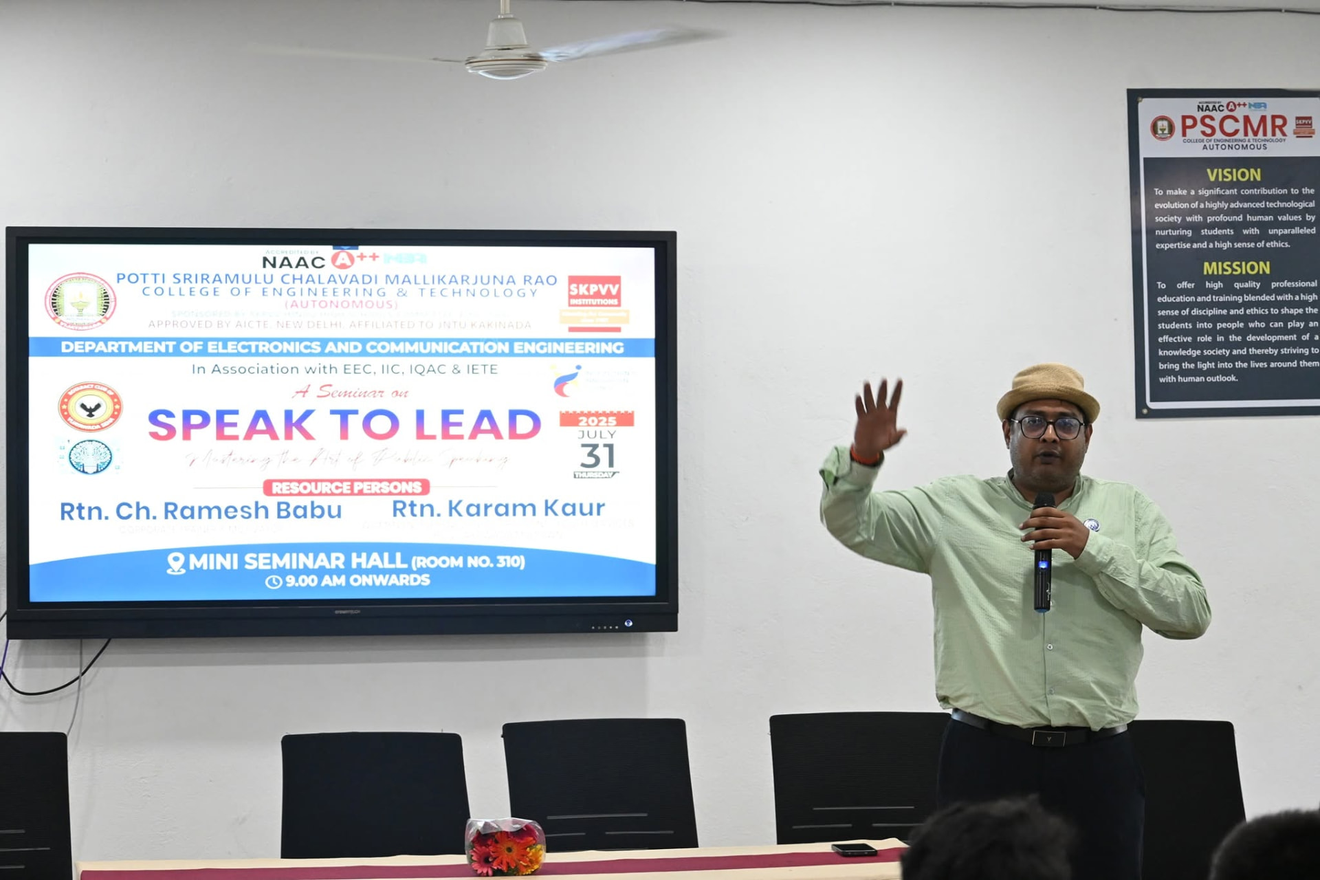 Speak to Lead seminar at PSCMR College of Engineering