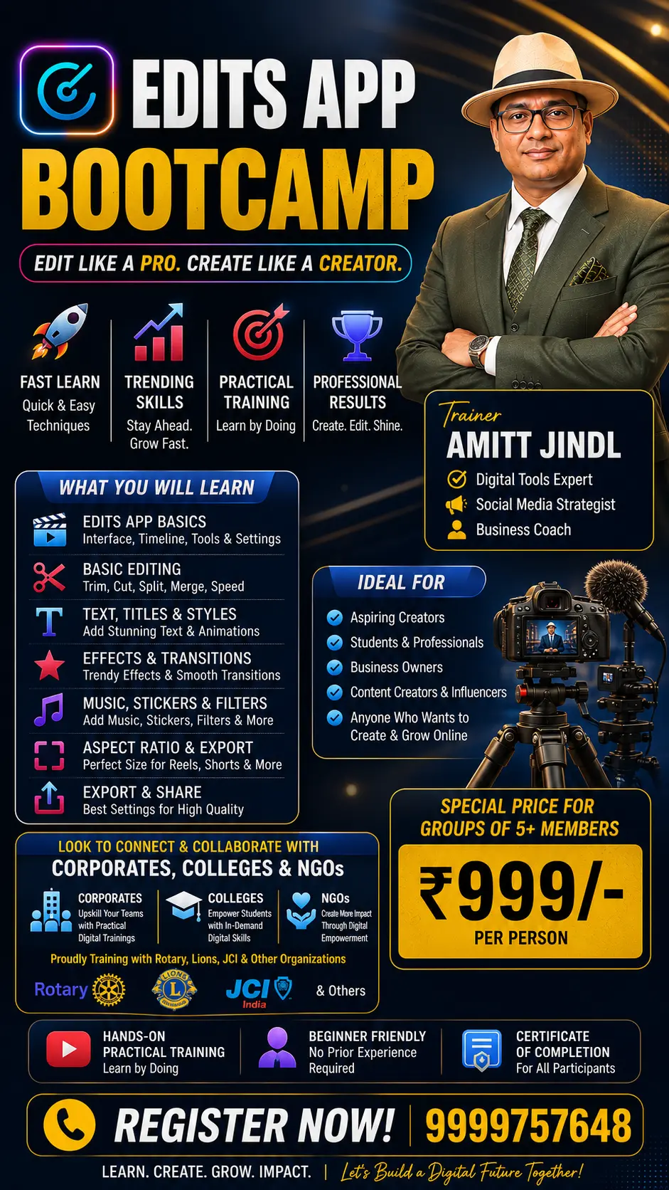 Instagram Edits masterclass poster