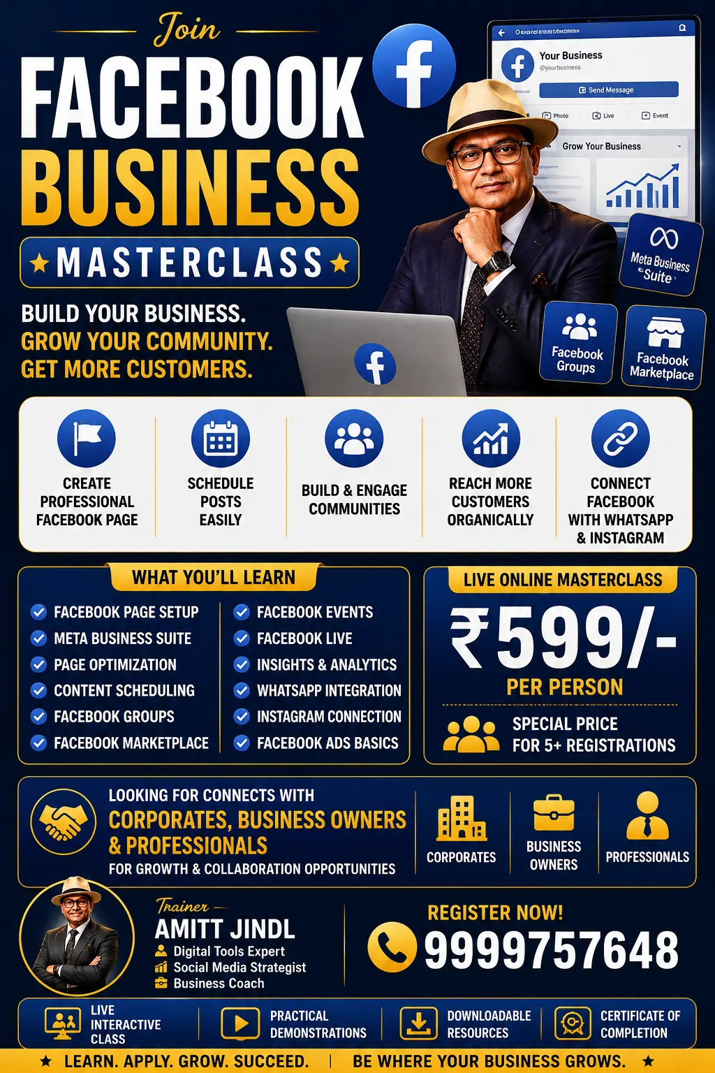 Facebook Business masterclass poster